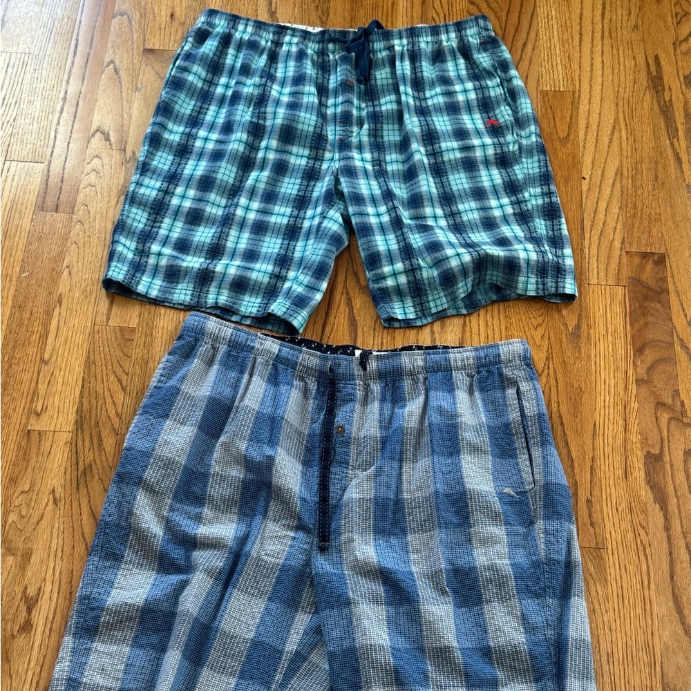2 Pairs Tommy Bahama Cotton Plaid Men's Shorts